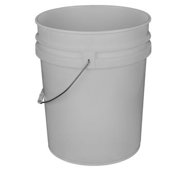 5 Gallon Plastic Bucket, Open Head – White
