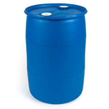 55 Gallon Reconditioned HDPE Plastic Drum, Closed Head, 2 Inch Fittings