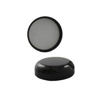 58-400 Black PP Dome Top Continuous Thread Cap - Foam Liner