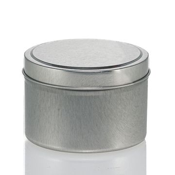 6 oz Silver Metal Candle Tin