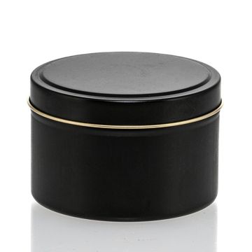 8 oz Black Metal Candle Tin