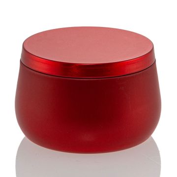 8 oz Red Metal Bubble Candle Tin
