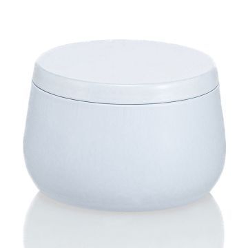 8 oz White Metal Bubble Candle Tin