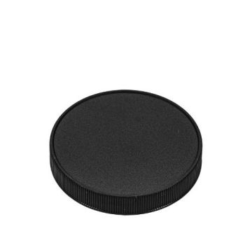 89-400 Black PP Ribbed Continuous Thread Cap - Foam Liner