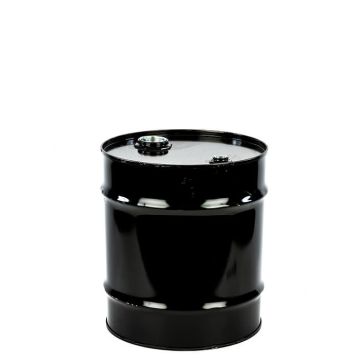 8 Gallon Closed Head UN Rated Steel Drum with Rust Inhibitor and Fittings - Black