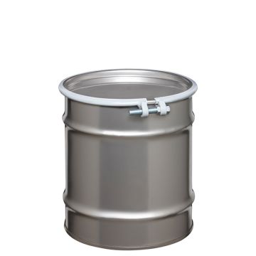 20 Gallon UN Rated Open Head Stainless Steel Drum with Bolt Ring