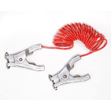 10 ft Coiled Cable With Two Plier Clamp Connectors