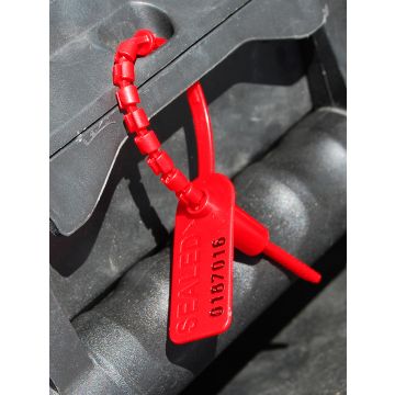 High Security Pull Tight Plastic Seals - 8 Inch Red