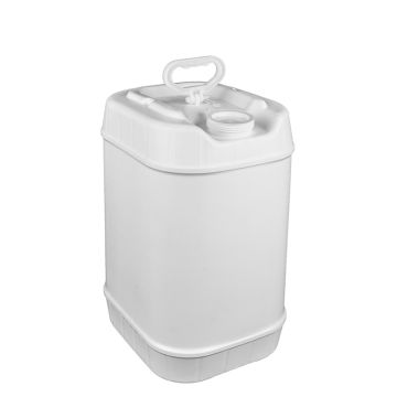 6 Gallon Rectangular Closed Head Plastic Pails - White