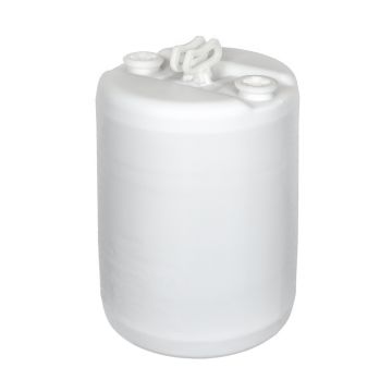 15 Gallon UN Round Closed Head Plastic Drum with 2 Handles Spout - Natural