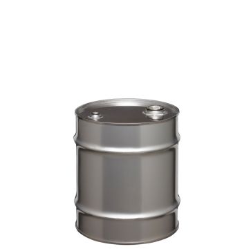 10 Gallon UN Rated Closed Head Stainless Steel Drum with Fittings