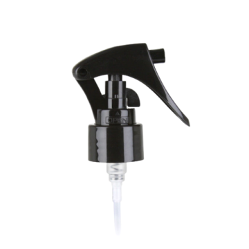Black Polypropylene Fine Mist Trigger Sprayer - 24-410 Neck Finish, 5 5/8" Dip Tube