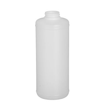 32 oz HDPE plastic cylinder bottle with 38-400 neck finish.