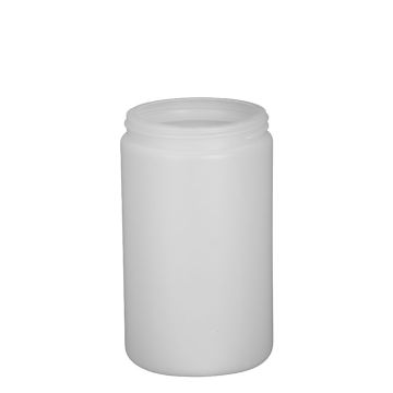 32 oz wide mouth jar made of natural HDPE plastic.