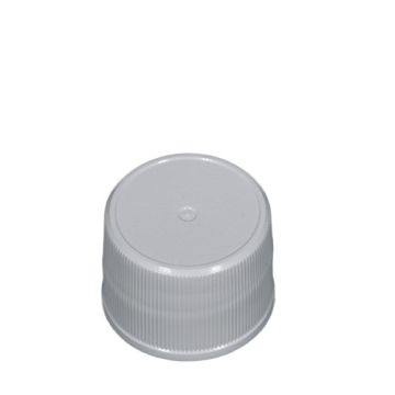 28-410 White PP Ribbed Stipple Top Continuous Thread Cap - Foam Liner