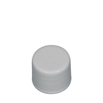 24-410 White PP Ribbed Continuous Thread Cap - Foam Liner
