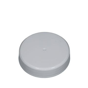 53-400 White PP Ribbed Smooth Top Continuous Thread Cap - Foam Liner