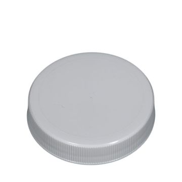 63-400 White PP Ribbed Stipple Top Continuous Thread Cap - Foam Liner