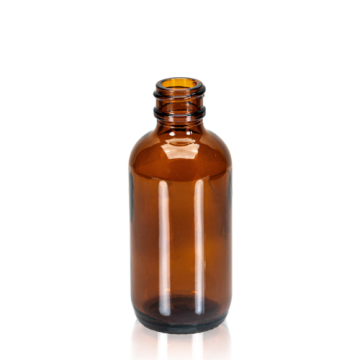 2 oz Amber Glass Boston Round, 20-400