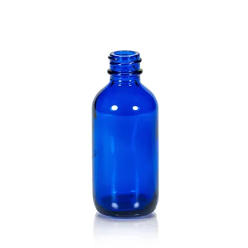 2 oz Blue Glass Boston Round, 20-400