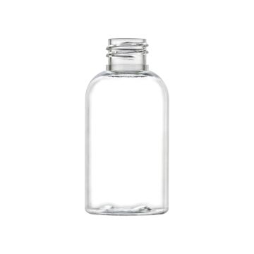 2 oz Clear PET Boston Round Bottle with a 20-410 neck finish