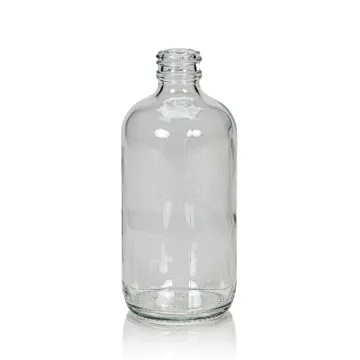 8 oz Clear Glass Boston Round, 24-400