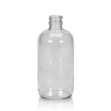 8 oz Clear Glass Boston Round, 28-400
