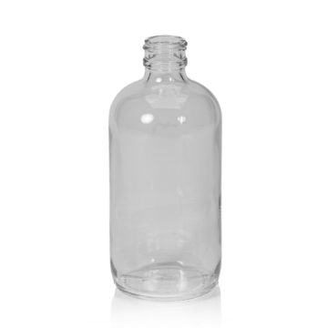 8 oz Clear Glass Boston Round, 28-400