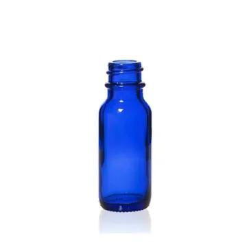 1/2 Ounce Blue Glass Boston Round, with 18-400 Neck