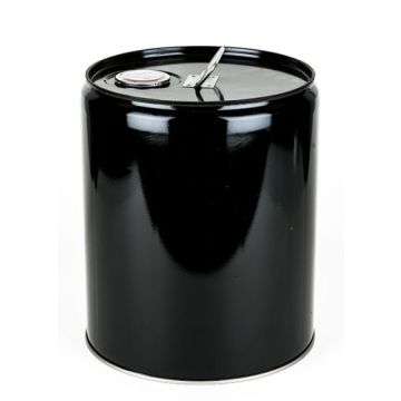 5 Gallon Steel Pail, Closed Head, Rust Inhibitor – Black