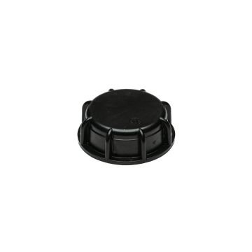 2 Inch Black HDPE NPT Dust Cap for IBC Valves, PE Gasket
