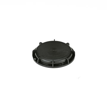 2-1/8 Inch Black HDPE NPT Shallow Dust Cap for IBC Valves, EVA Foam Liner