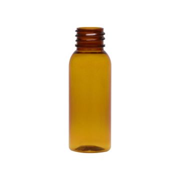 1 oz Amber PET Cosmo Round Bullet Bottle, 20-410