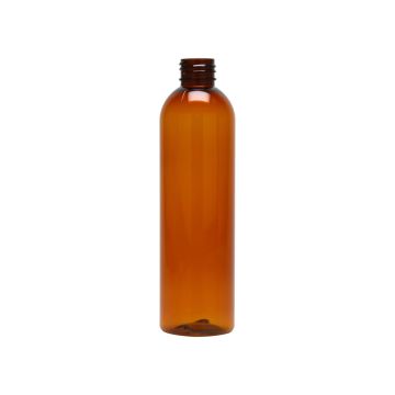 8 oz Light Amber PET Cosmo Round Bullet Bottle, 24-410
