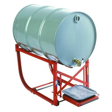 55 Gallon Drum Cradle, Polyolefin Wheels - 600 lb. Capacity