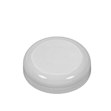 58-400 White PP Dome Top Continuous Thread Cap - Foam Liner