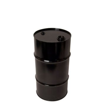 16 Gallon Closed Head Steel Drum, UN Rated, Fittings - White Top/Blk/G