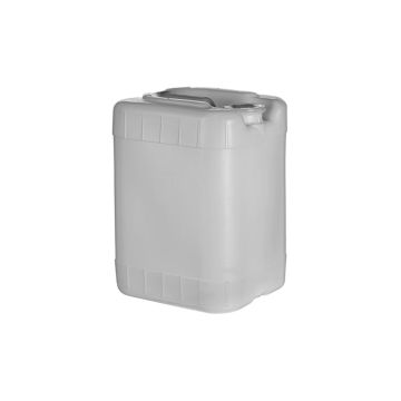 6 gallon rectangular poly pail. Plastic closed head pail with fittings.