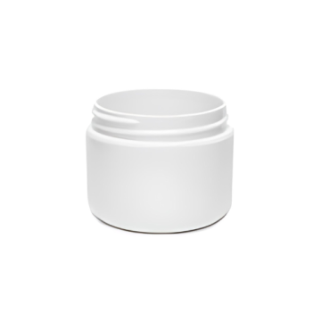 2 oz White PP/PP Round Base D/W Jar 58-400