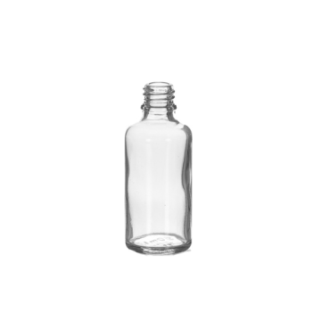 50 ml Clear Glass Euro Bottle, 18 DIN