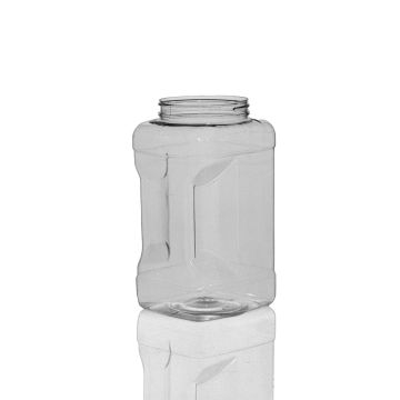 128 oz Clear PET Square Gripper Jar 