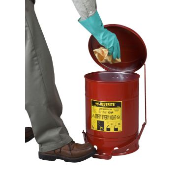 Justrite®  6 Gallon Oily Waste Can Foot Operated