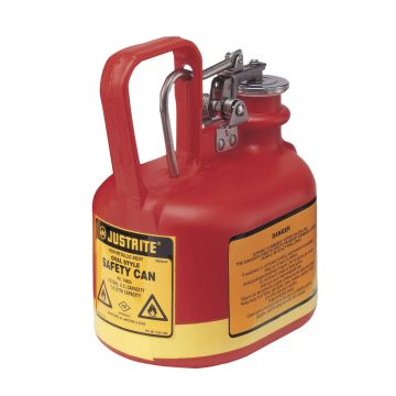 Justrite® Type I Oval Polyethylene Safety Can 2 Quart