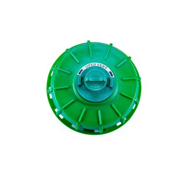 6 Inch Green HDPE Fill Port Lid, NPS Manual Vent, Silicone Gasket