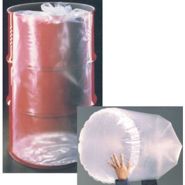55 Gallon LDPE Natural Flexible Round Bottom Drum Liner - 8 mil Tie-Top FDA Compliant