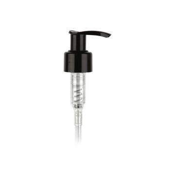 24-410 Black PP Smooth Lock-Up Lotion Pump - 4-3/16" Dip Tube