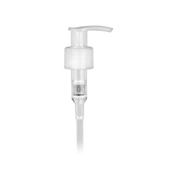 24-410 White PP Smooth Lock-Up Lotion Pump - 6-1/8" Dip Tube