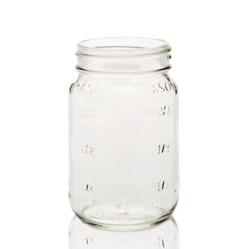 16 oz Glass Embossed Mason Jar