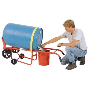 Drainer Drum Truck - Polyolefin Wheels - With Kickstand
