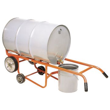Drainer Drum Truck - Steel Wheels - With Kickstand